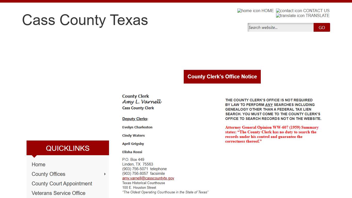 County Clerk - Cass County